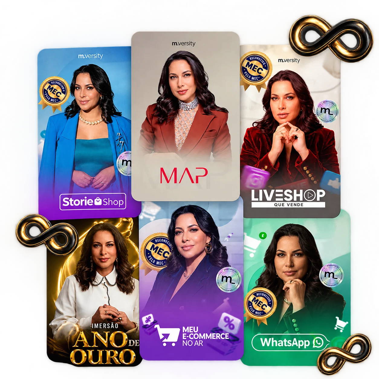 As capas dos cursos da Sabrina Nunes que fazem parte da Black da Boss