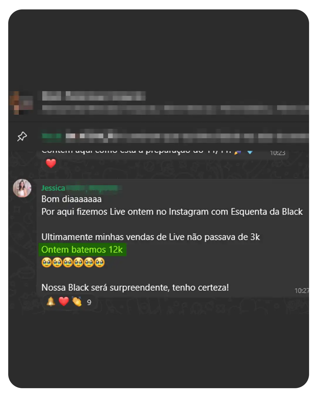 Depoimento de aluna