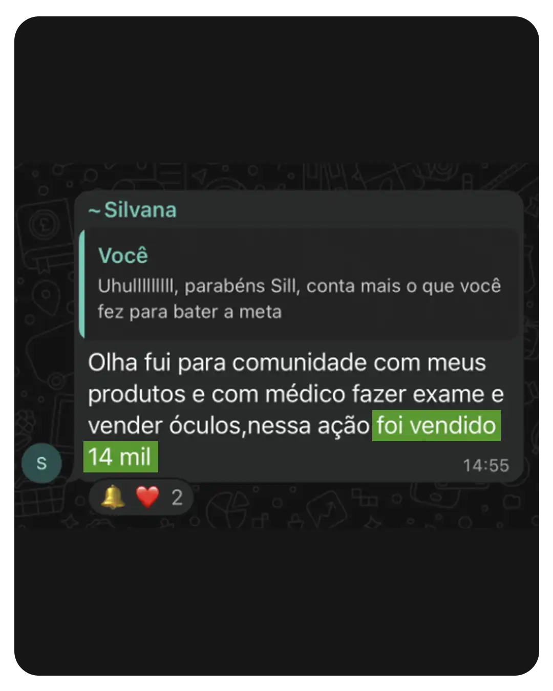 Depoimento de aluna