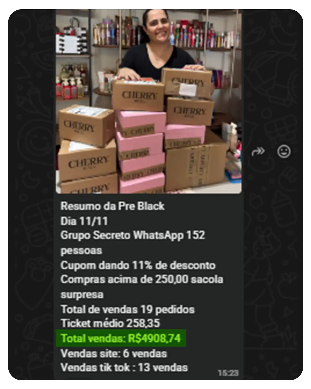 Depoimento de aluna
