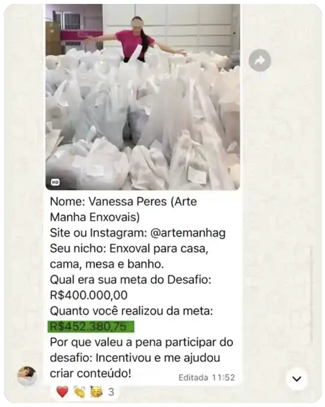 Depoimento de aluna